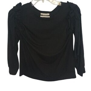 Urban Outfitters Long Sleeve Black Jersey Cold Shoulder With Ties Size Small